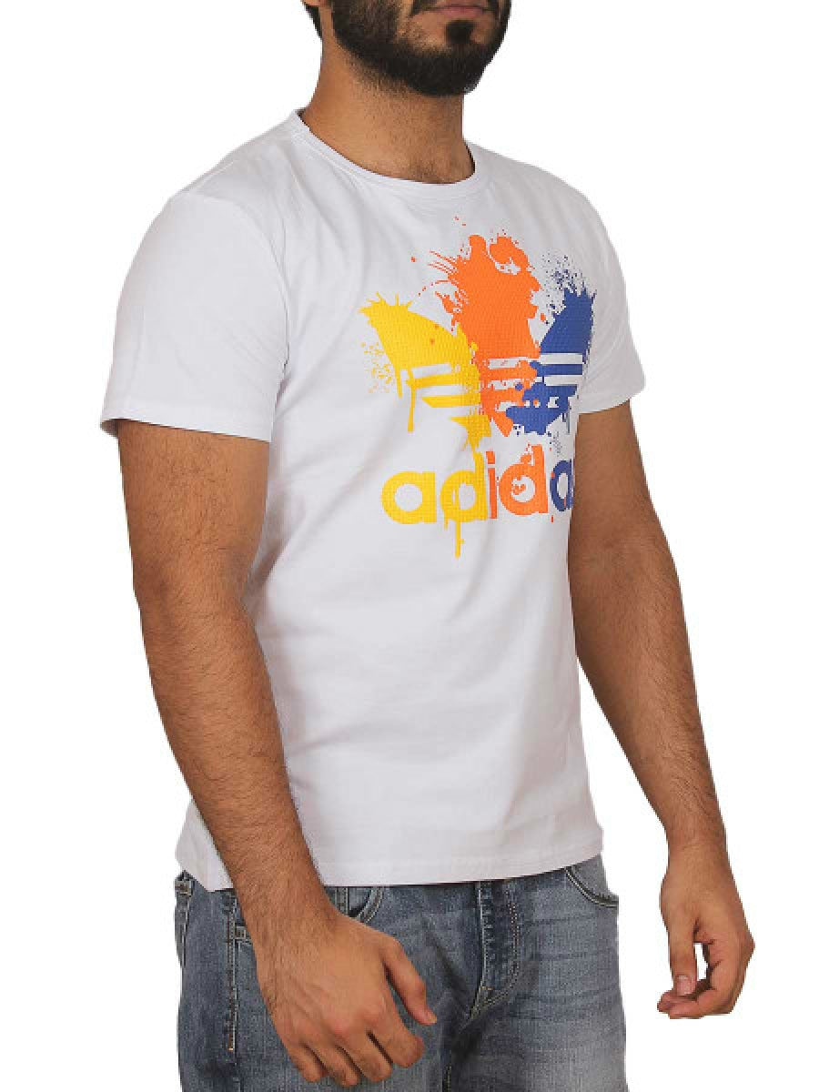 Trefoil Logo Spots Embossed T-Shirt - 8701 - White
