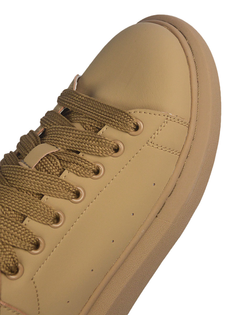 Wedge Sole - Oversized Sneakers - Beige