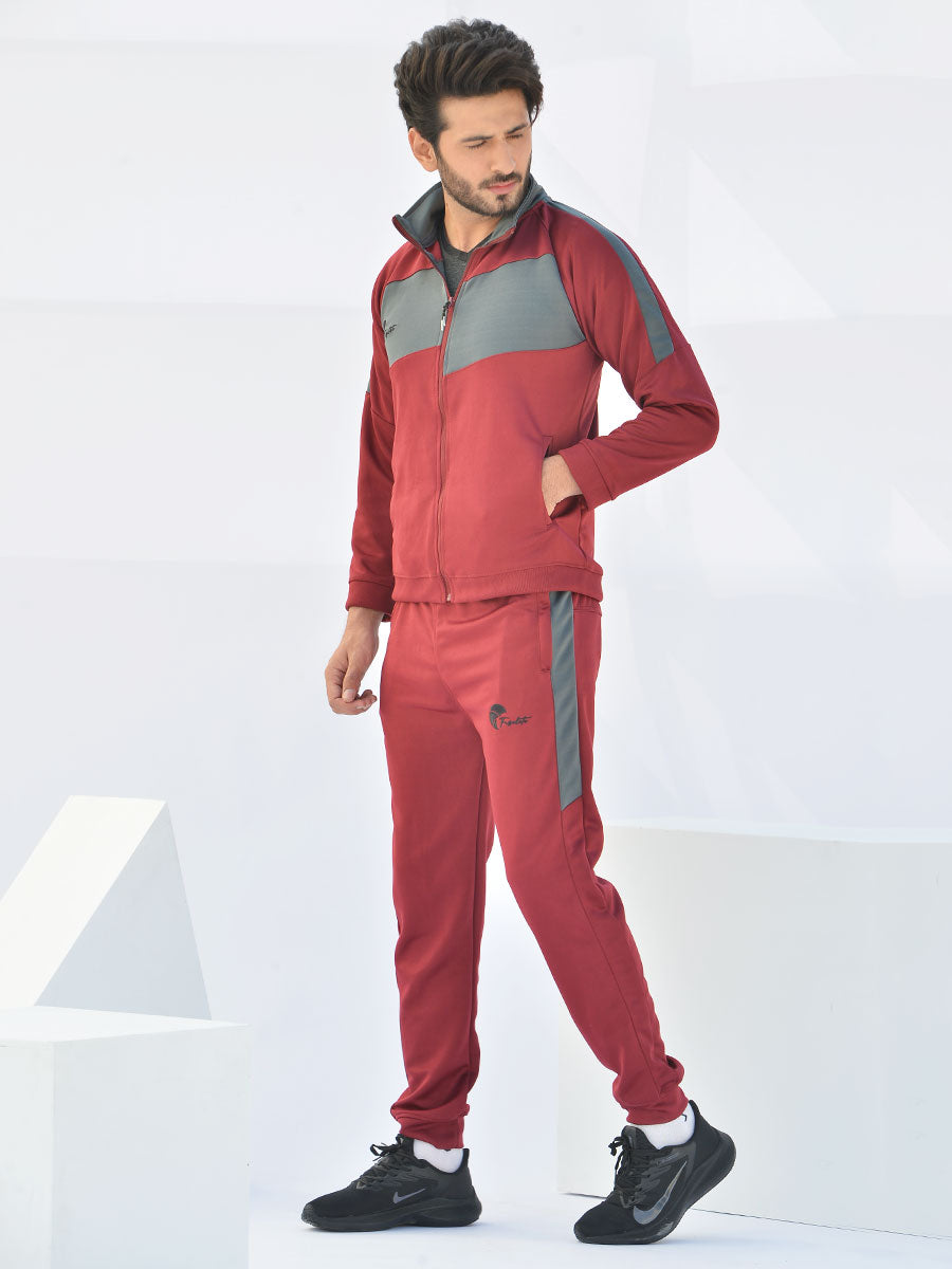 Reborn - Tracksuit - Rosewood Maroon / Lava Grey