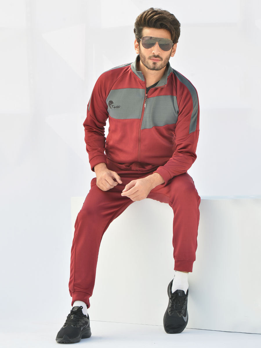 Reborn - Tracksuit - Rosewood Maroon / Lava Grey