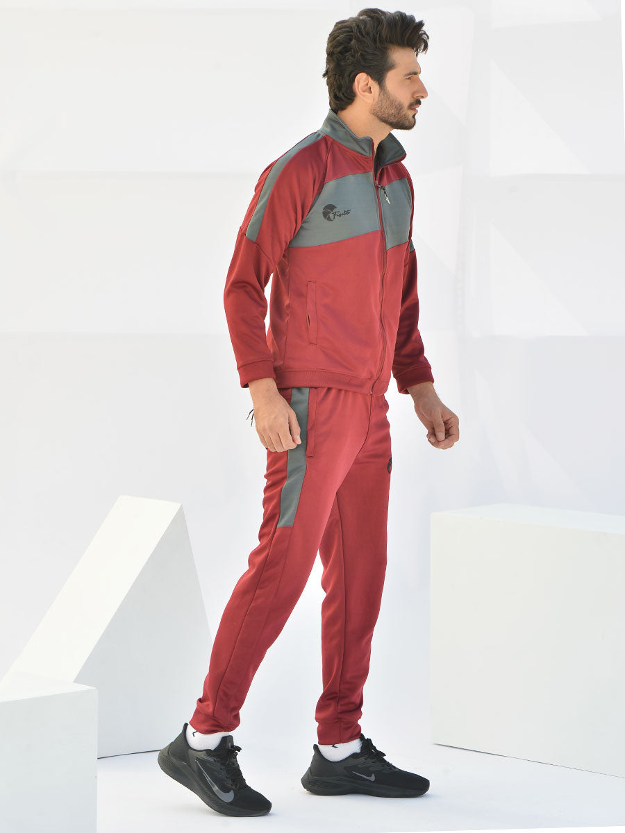 Reborn - Tracksuit - Rosewood Maroon / Lava Grey