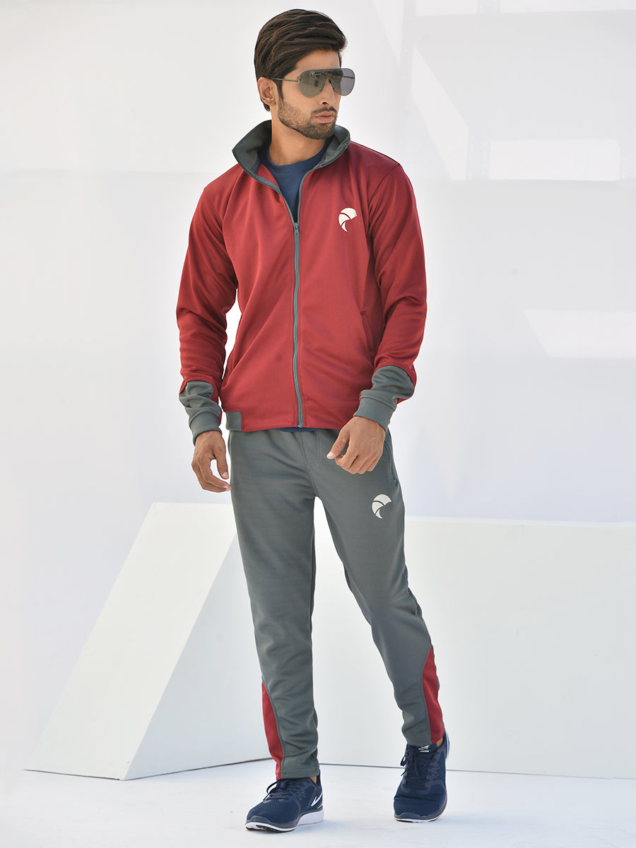High Street - Tracksuit - Maroon / Steel Grey