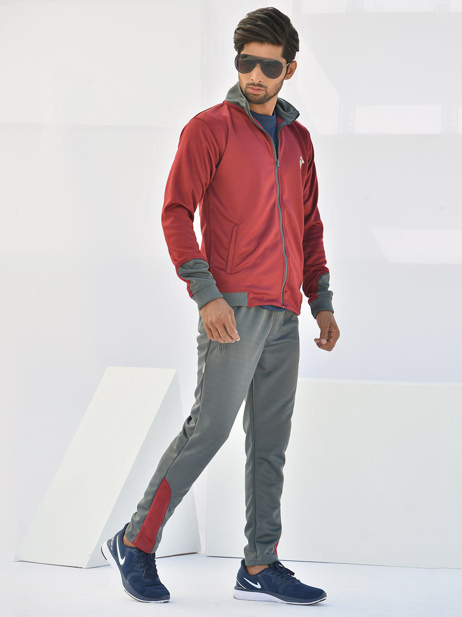 High Street - Tracksuit - Maroon / Steel Grey