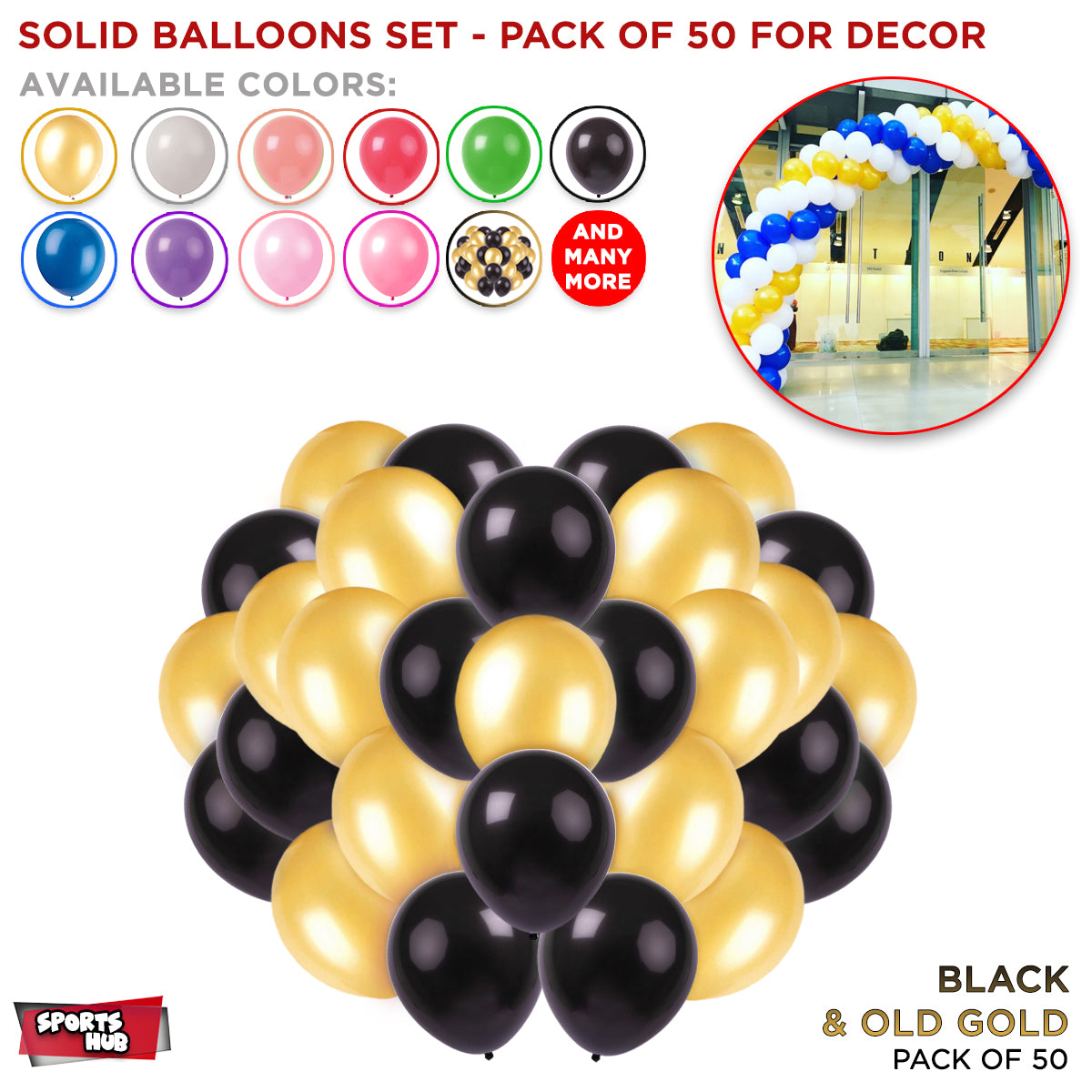 Solid Latex Balloons 50 Pcs
