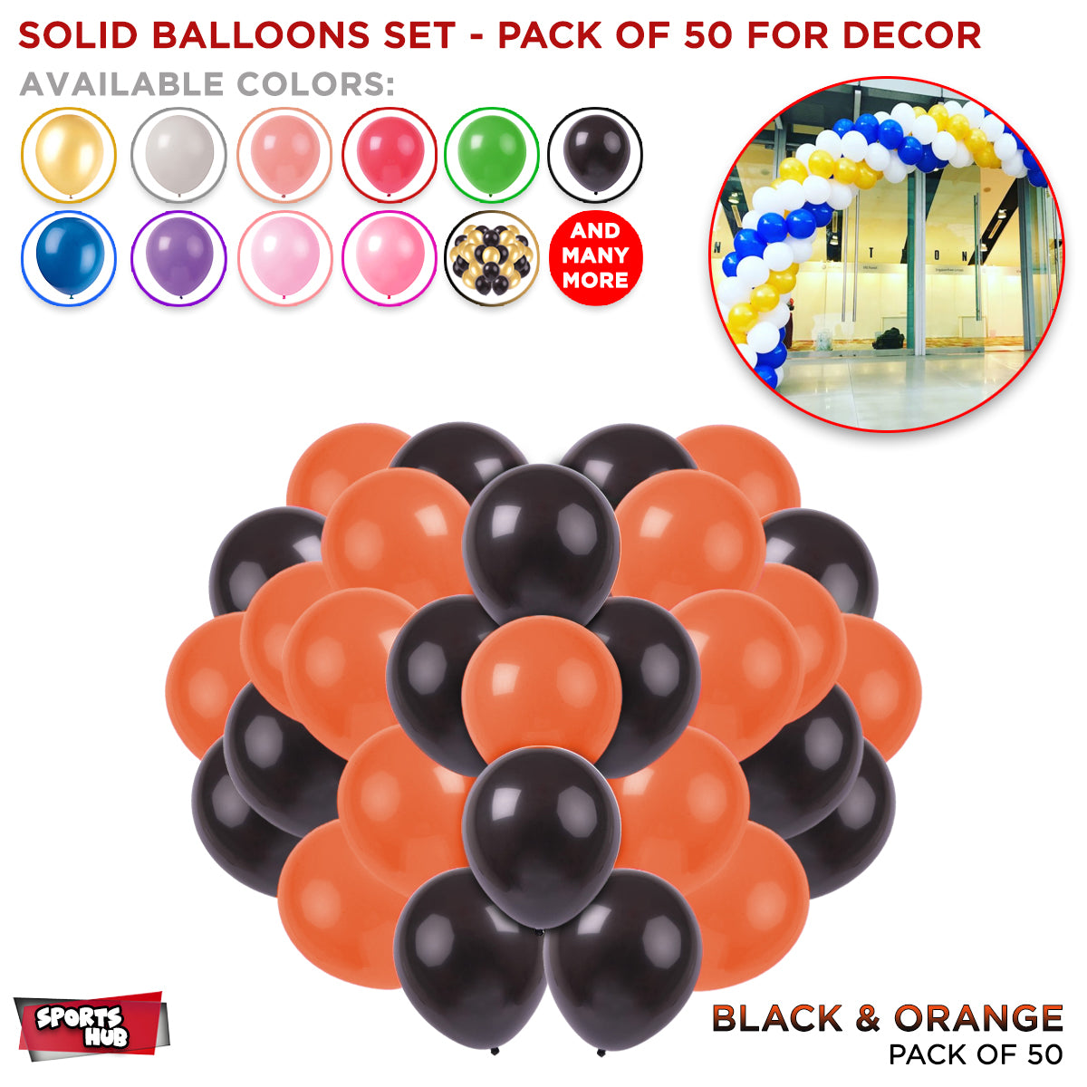 Solid Latex Balloons 50 Pcs