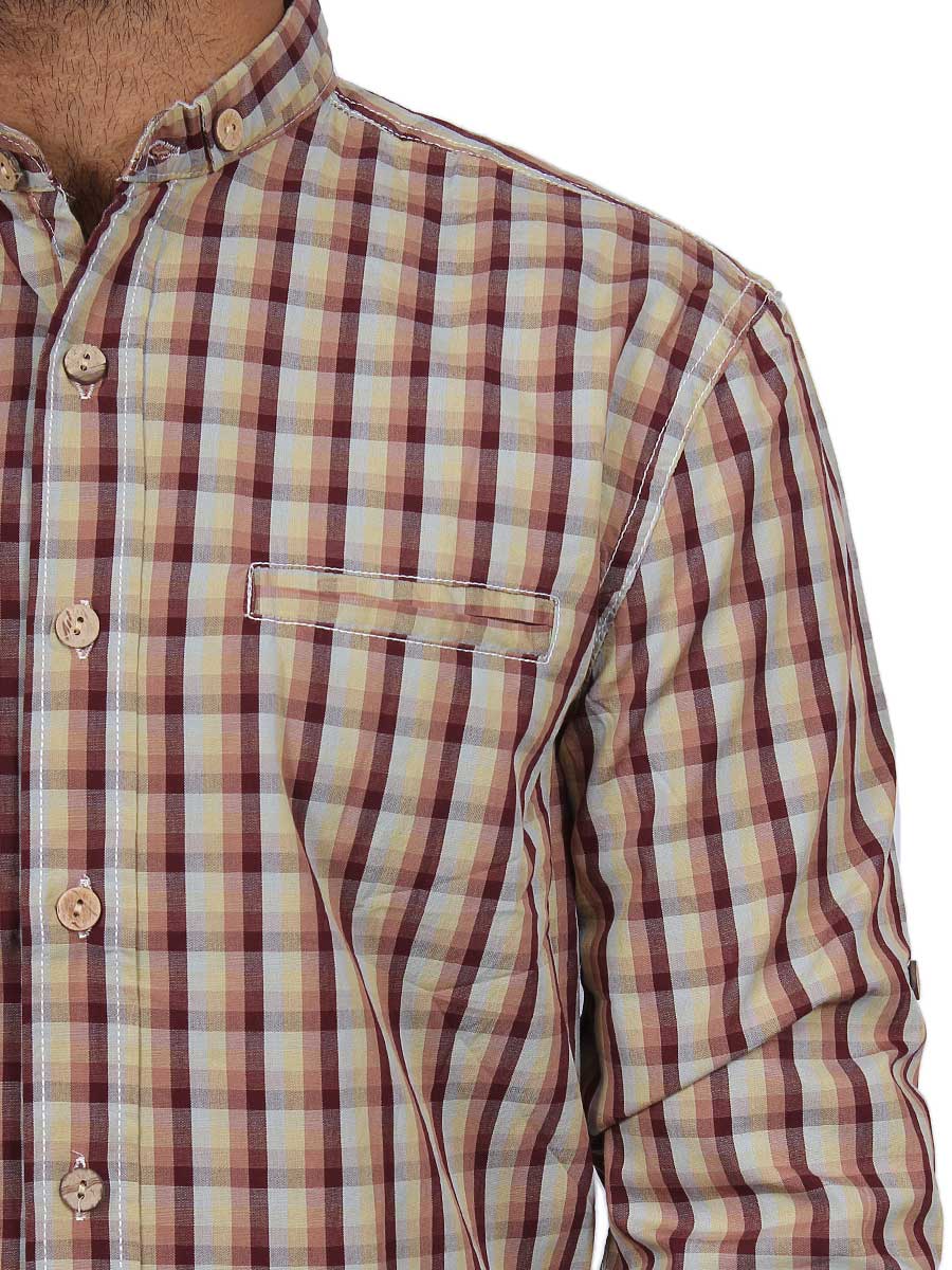Beige and Brown Checks Casual Shirt