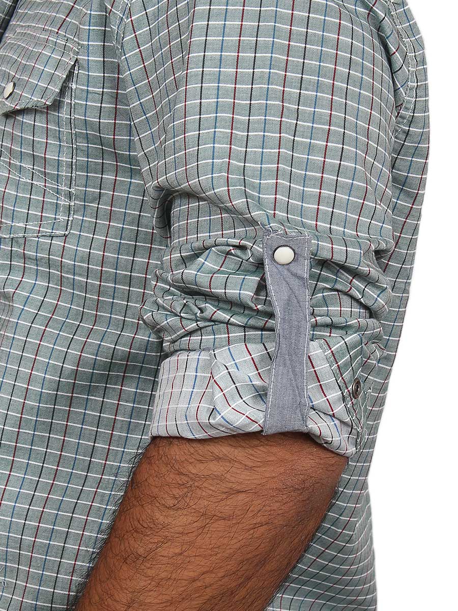 Green with Multi Checks Casual Shirt
