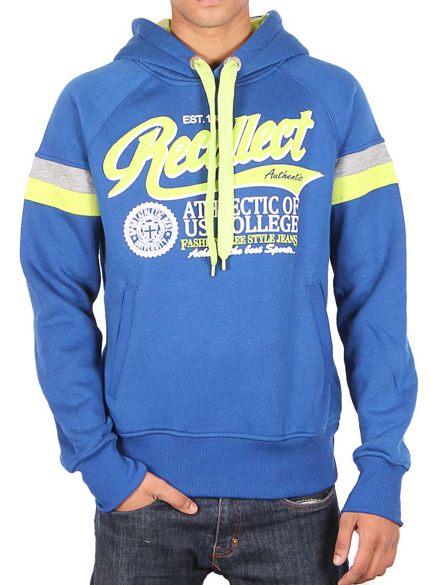 Recollect Authentic - Kangroo Hoody - Royal Blue / Volt