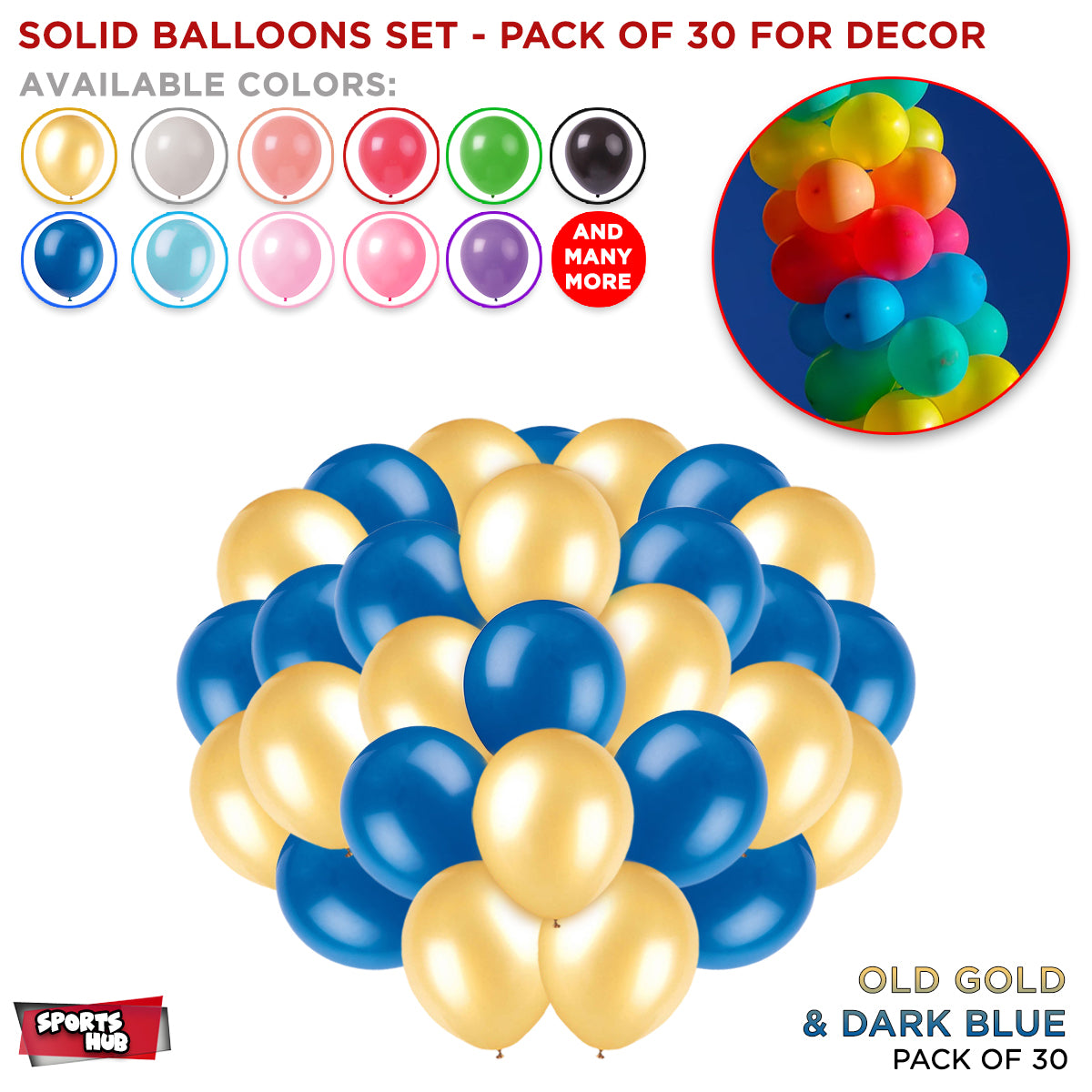 Solid Latex Balloons 30 Pcs