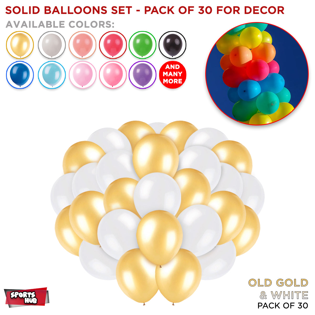 Solid Latex Balloons 30 Pcs