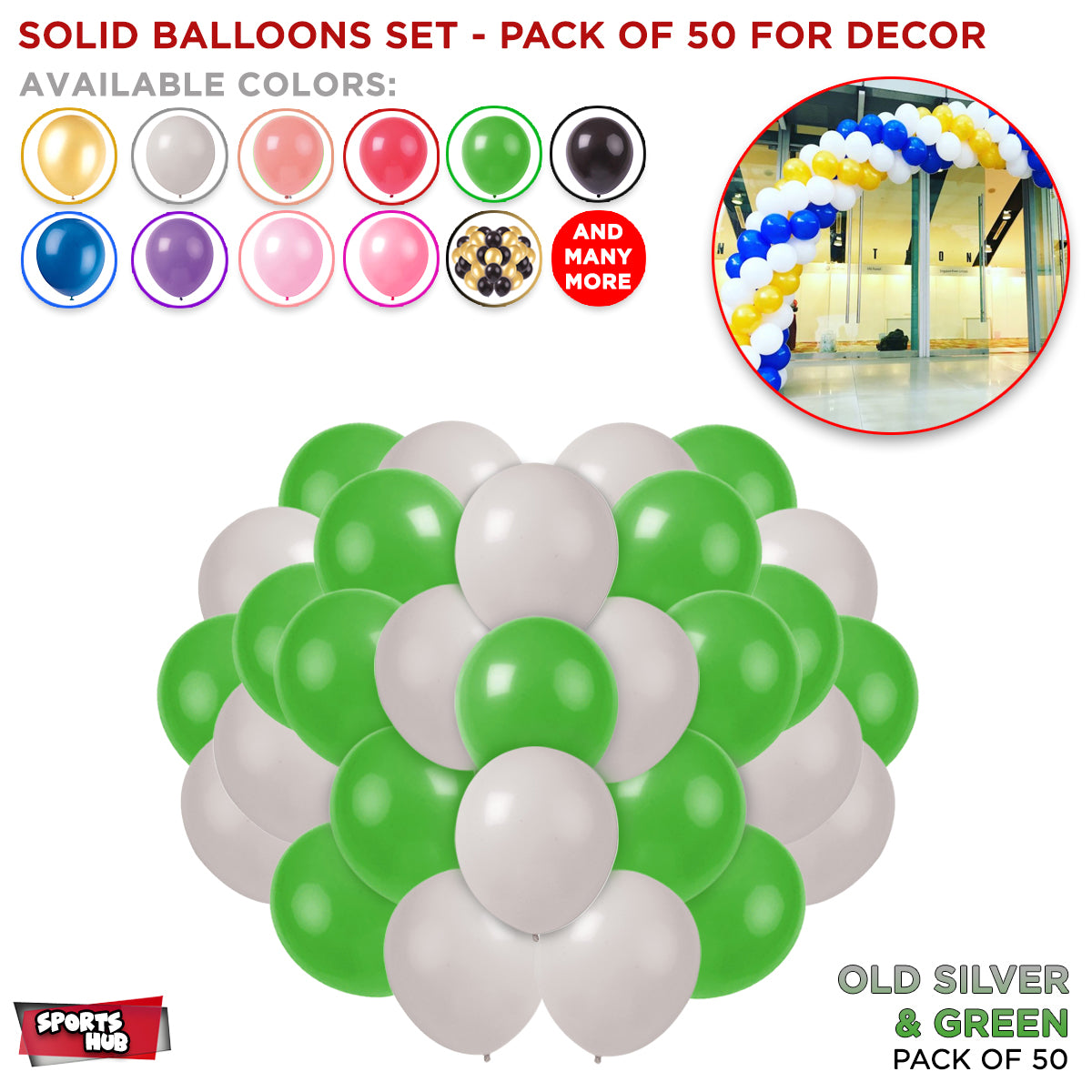 Solid Latex Balloons 50 Pcs