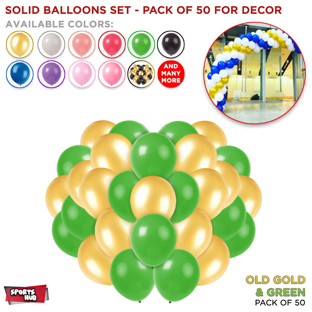 Solid Latex Balloons 50 Pcs