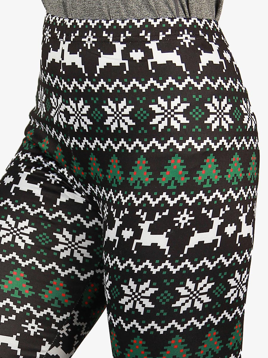 Snowflake Fall - Compression Tights - 1617 - Black / Multi