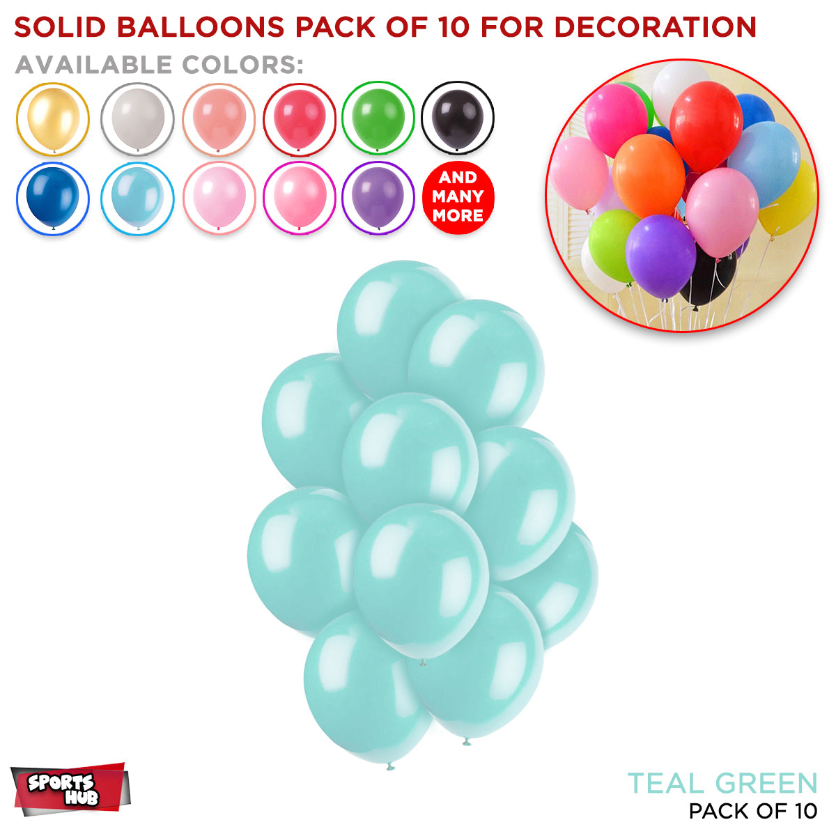 Solid Latex Balloons 10 Pcs