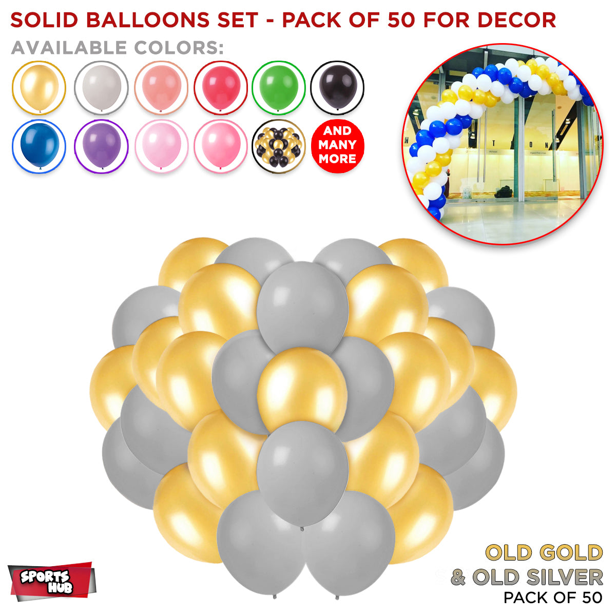 Solid Latex Balloons 50 Pcs
