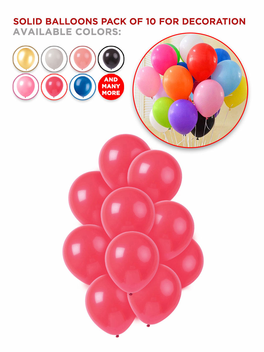 Solid Latex Balloons 10 Pcs