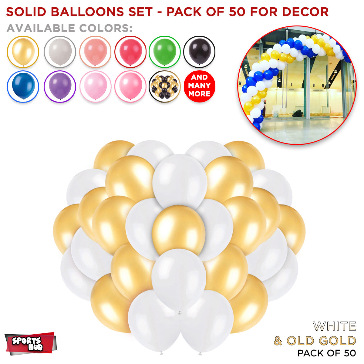 Solid Latex Balloons 50 Pcs