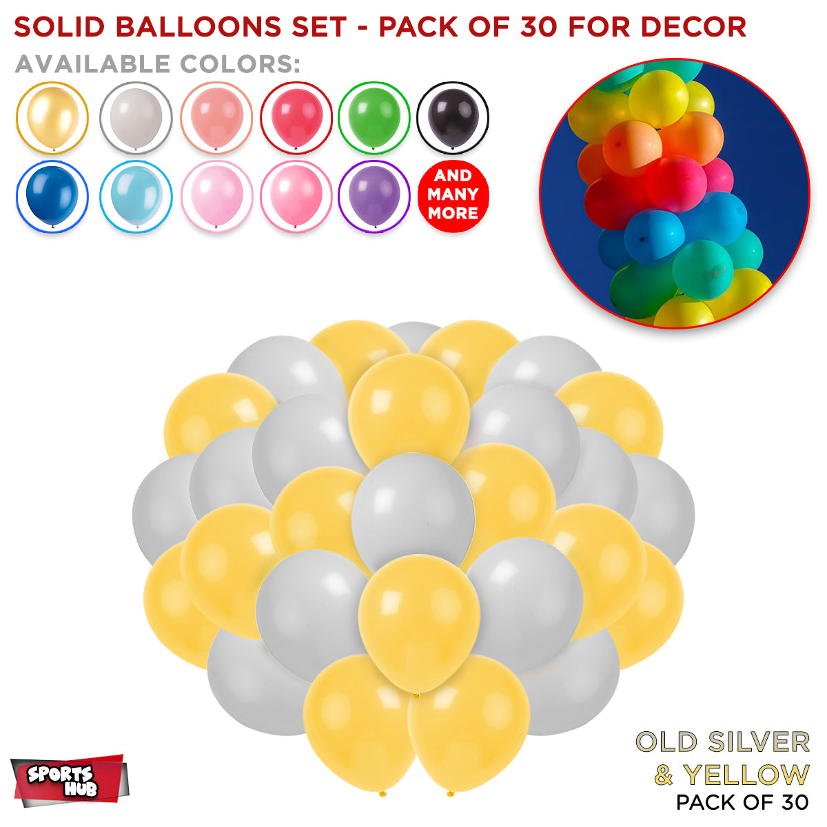 Solid Latex Balloons 30 Pcs
