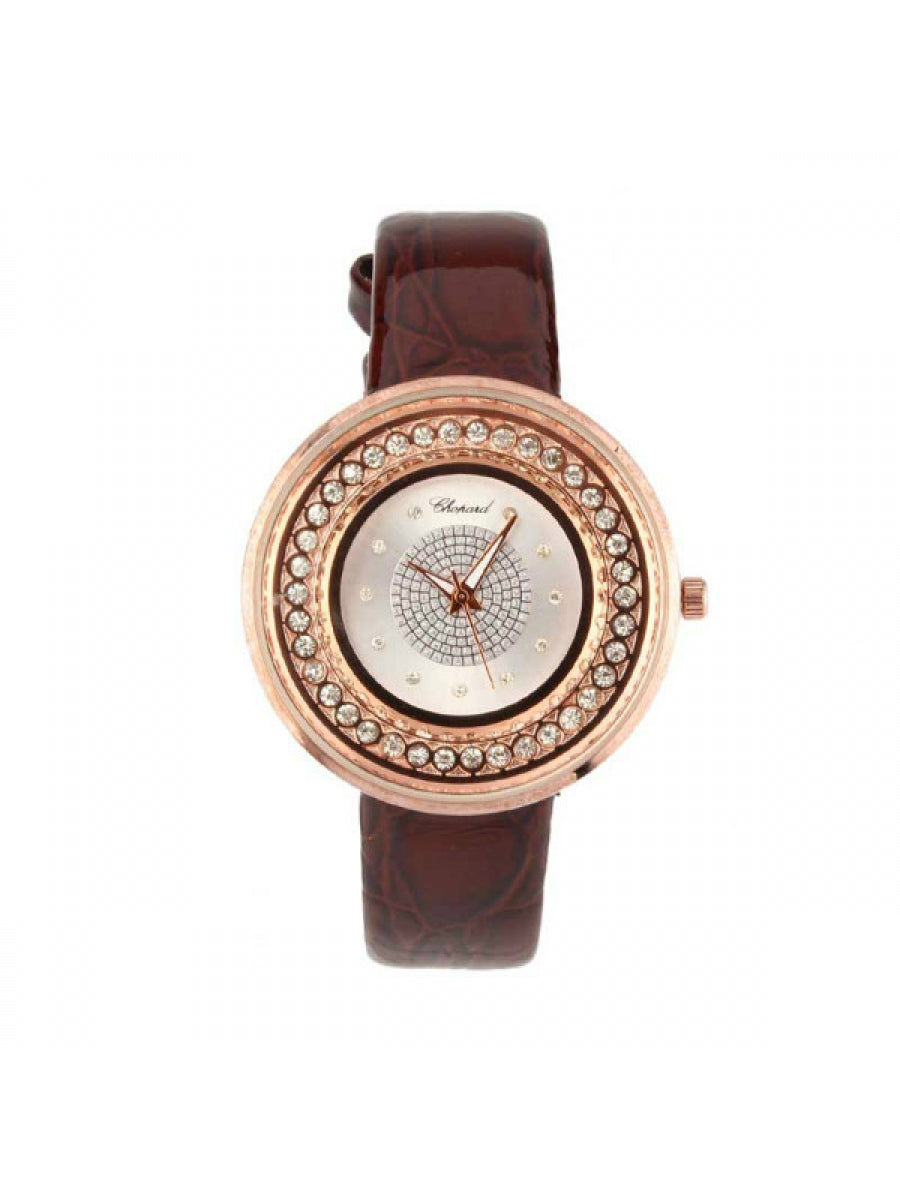 Rose Gold / Silver - Crystal - Brown - 012