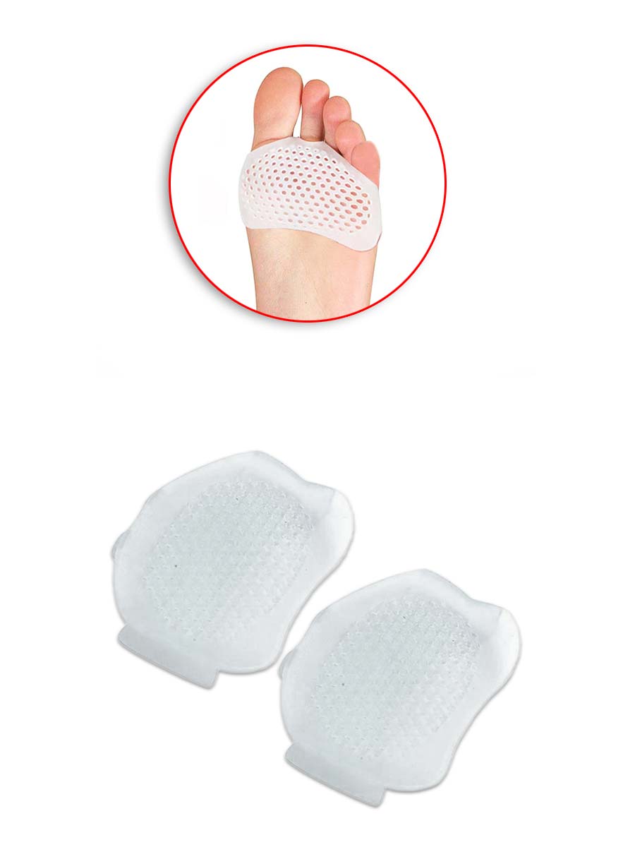 Silicone Honeycomb Foot Pain Cushions Pair - White