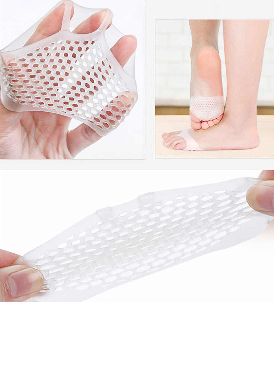 Silicone Honeycomb Foot Pain Cushions Pair - White