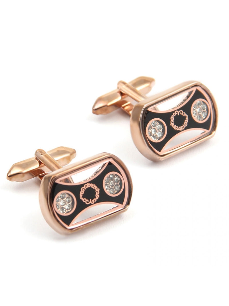 Rose Gold Curvy Rectangle with Flowery Pattern