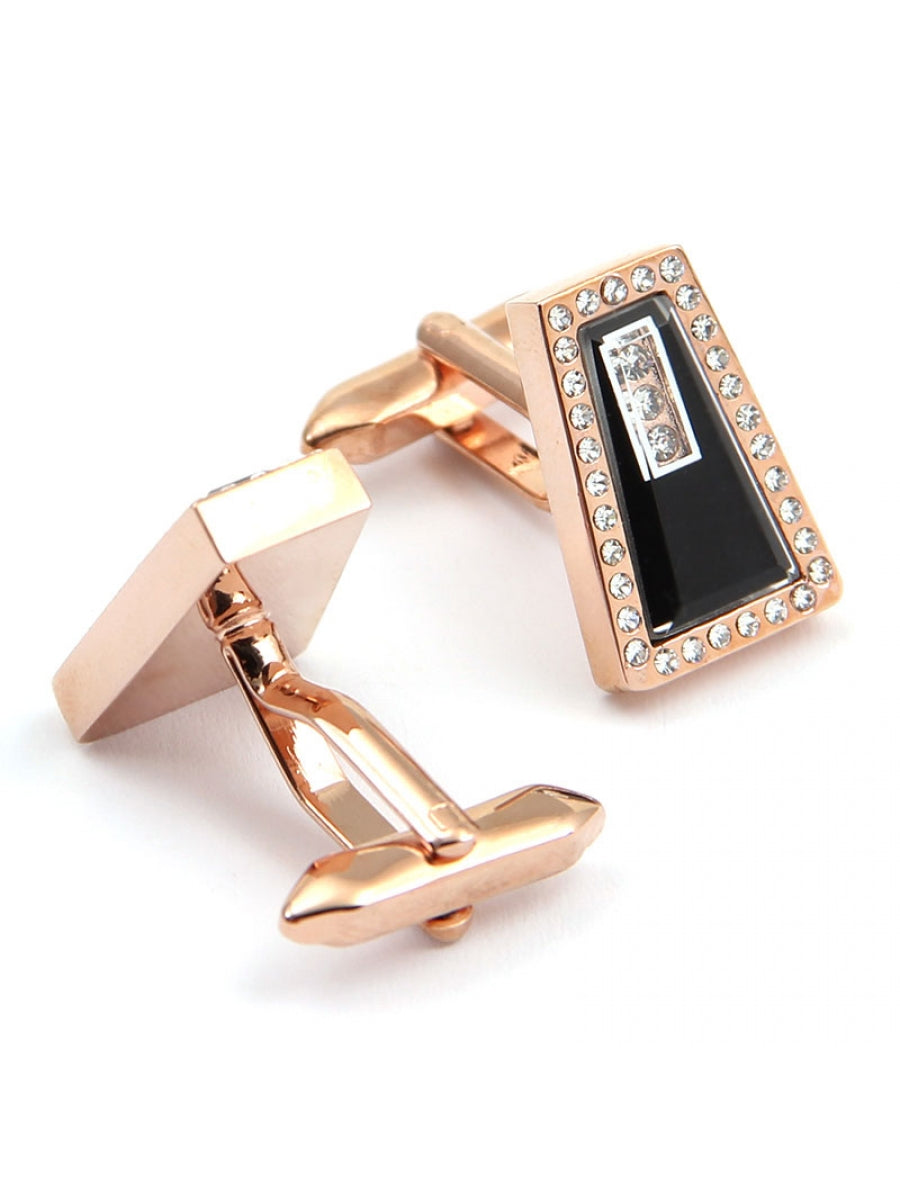 Trapezoid Cufflinks with Diamante