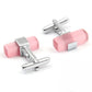 Pink Fiber Glass Bar Cufflinks