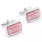 Round Square Fiber Glass Cufflink