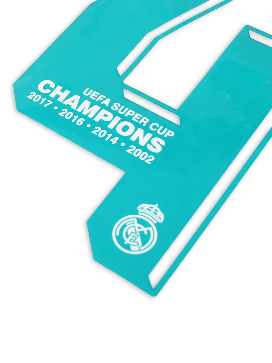 Uefa Super Cup Champions 4 - Heat Press Sticker - For Real Madrid Home