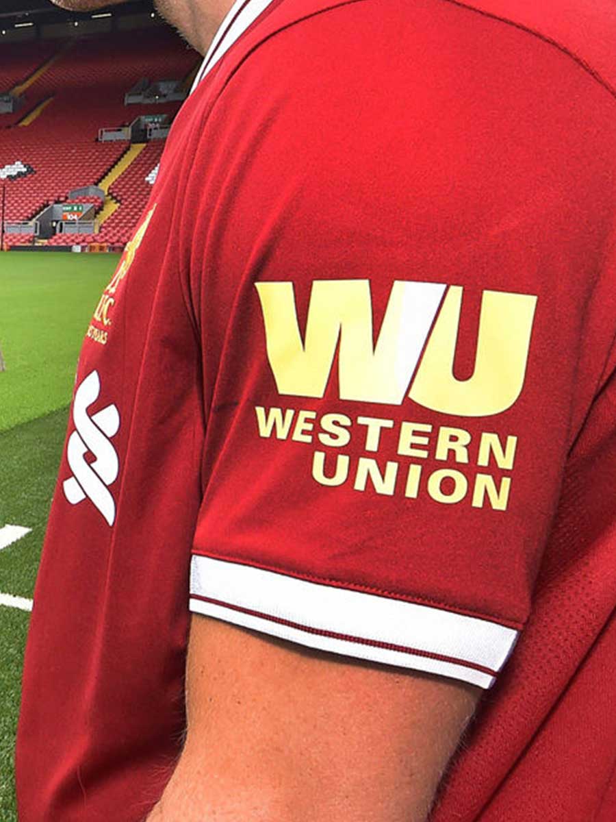 Western Union - Sleeve Sponsor - For Liverpool Jerseys - Yellow