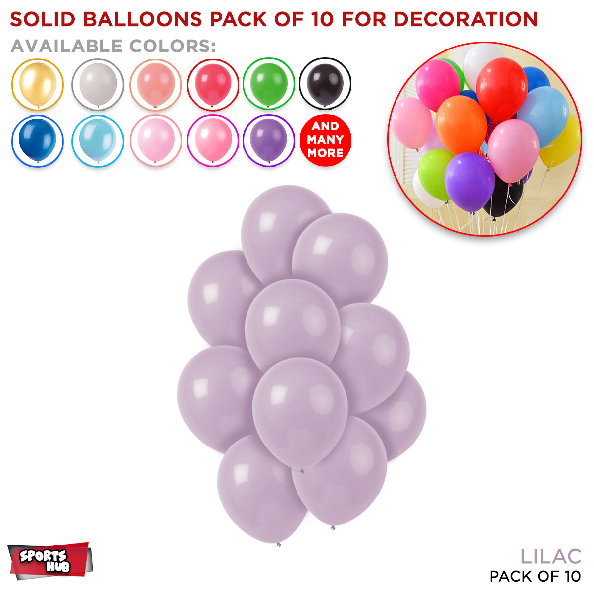 Solid Latex Balloons 10 Pcs