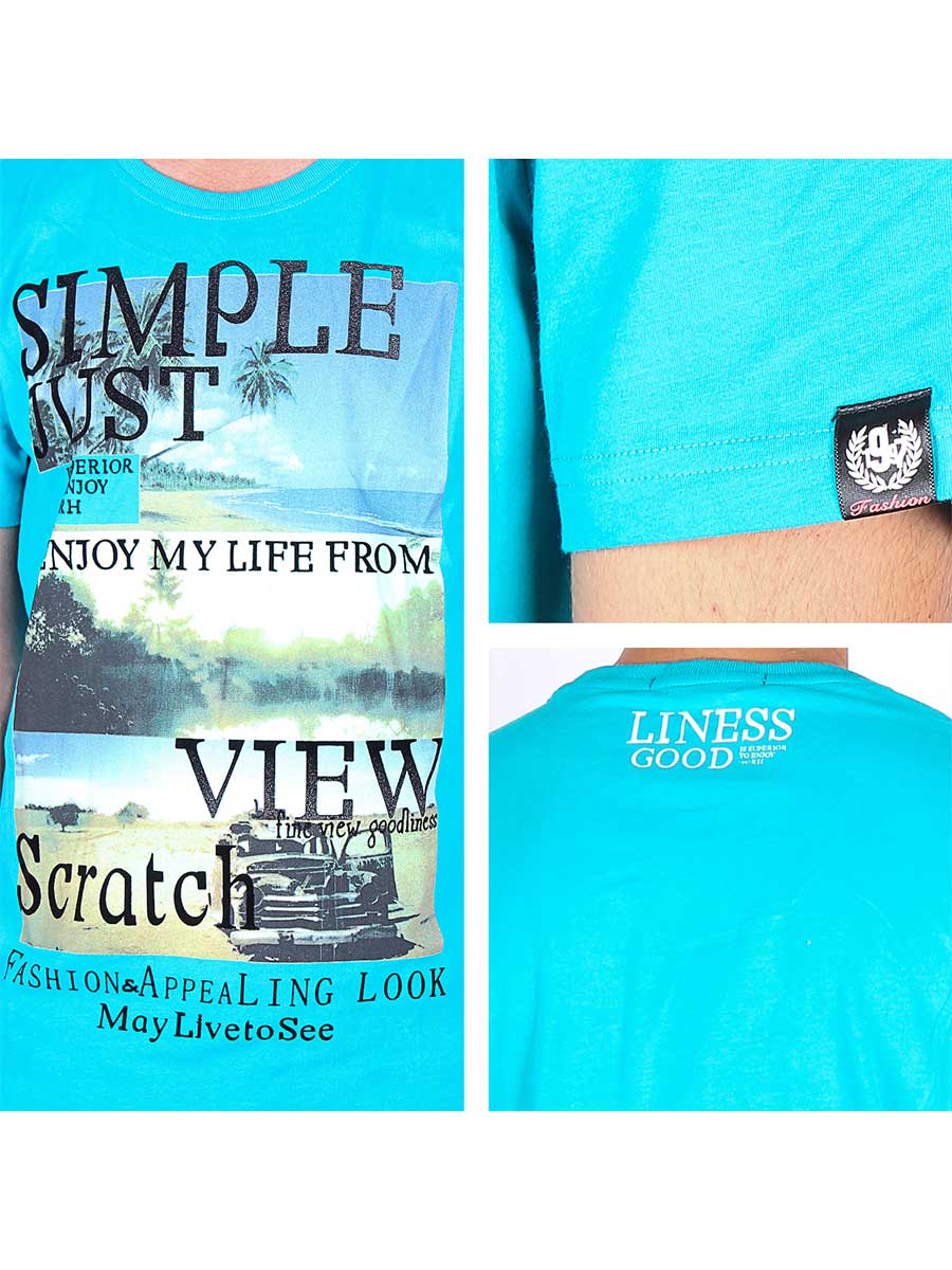 Simple Just T-Shirt - Teal Blue