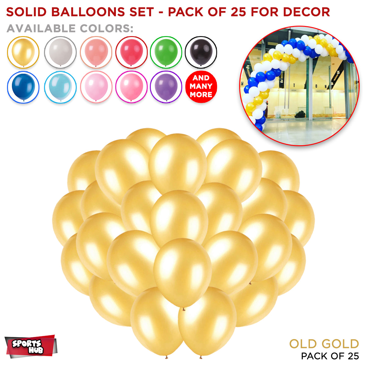 Solid Latex Balloons 25 Pcs
