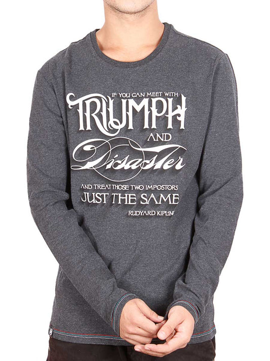 Triumph & Disaster Full Sleeves T-Shirt - Dark Grey