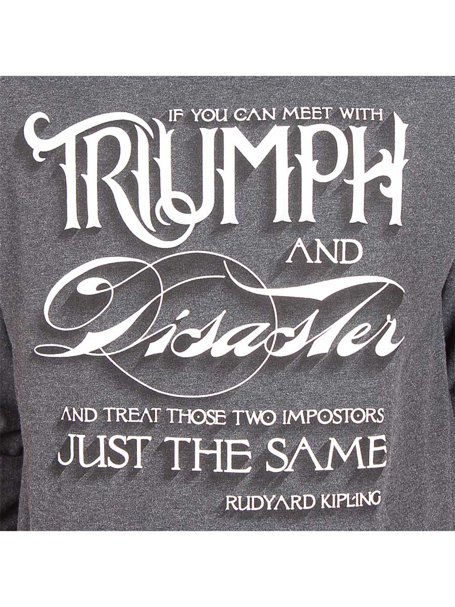 Triumph & Disaster Full Sleeves T-Shirt - Dark Grey