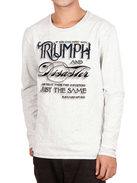 Triumph & Disaster Full Sleeves T-Shirt - Light Grey