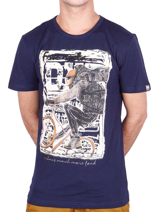 Bicycle Printed T-Shirt - Dark Blue