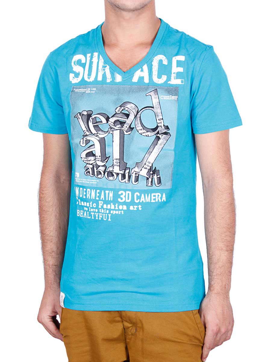 Read All About It T-Shirt - Teal Blue