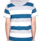 Stripes Hoody T-Shirt - Blue / White