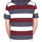 Stripes Hoody T-Shirt - Maroon / White
