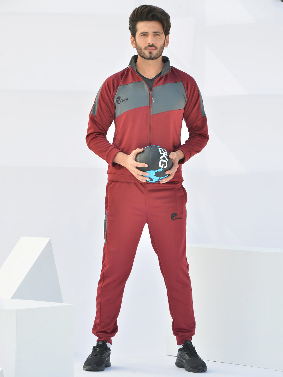 Reborn - Tracksuit - Rosewood Maroon / Lava Grey