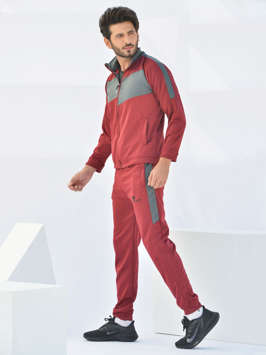 Reborn - Tracksuit - Rosewood Maroon / Lava Grey