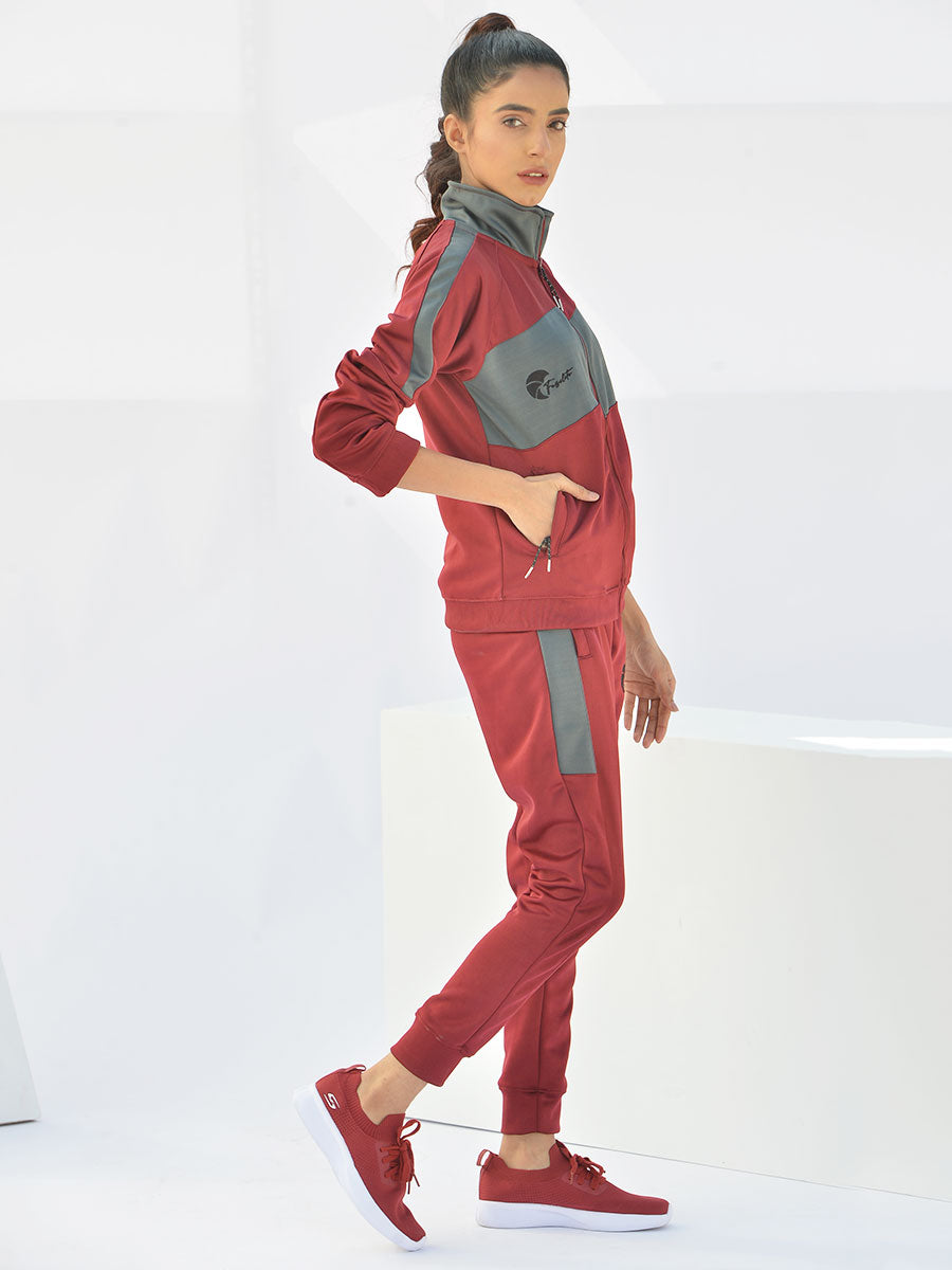 Reborn - Tracksuit - Rosewood Maroon / Lava Grey