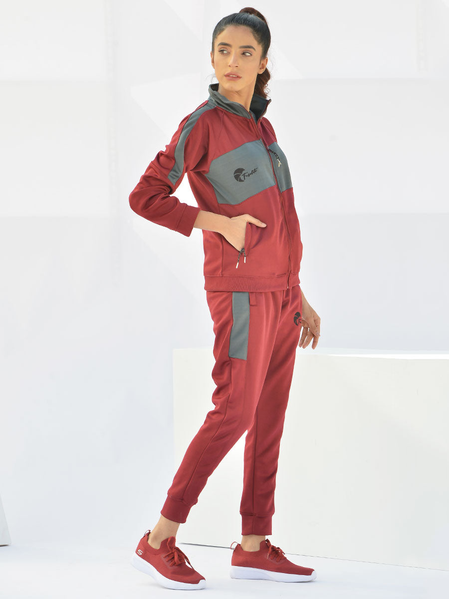 Reborn - Tracksuit - Rosewood Maroon / Lava Grey