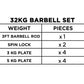 Solid Barbell Set With 3ft Rod - 24kg / 32kg / 40kg