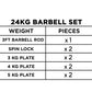 Solid Barbell Set With 3ft Rod - 24kg / 32kg / 40kg