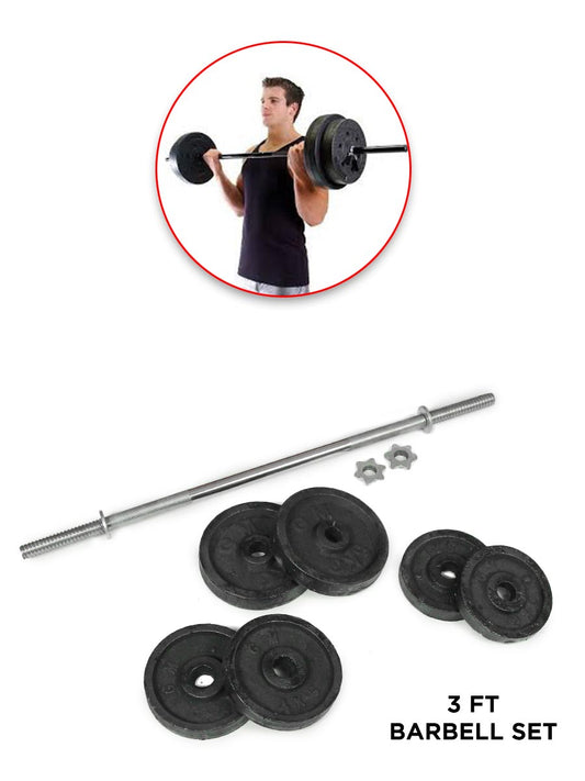 Solid Barbell Set With 3ft Rod - 24kg / 32kg / 40kg