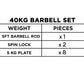 Solid Barbell Set With 5ft Rod - 24kg / 32kg / 40kg