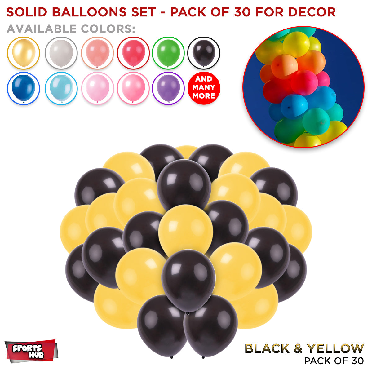 Solid Latex Balloons 30 Pcs